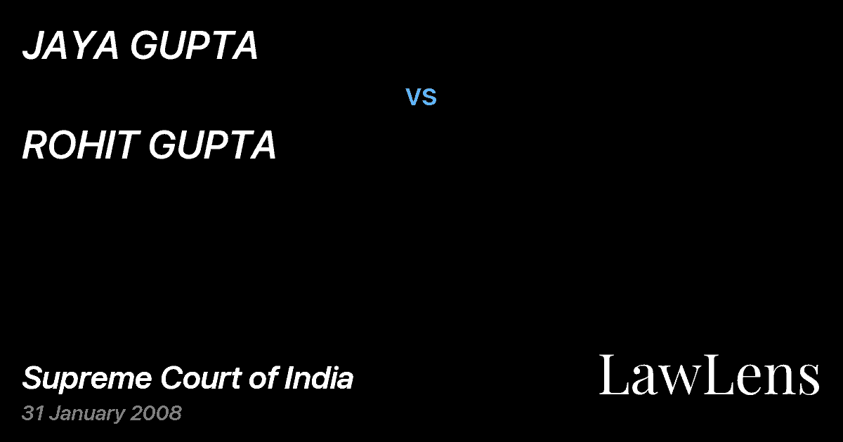 Preview image for JAYA GUPTA vs. ROHIT GUPTA