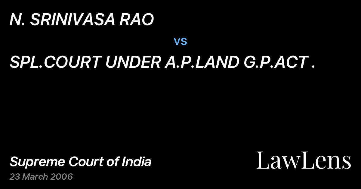 Preview image for N. SRINIVASA RAO vs. SPL.COURT UNDER A.P.LAND G.P.ACT .