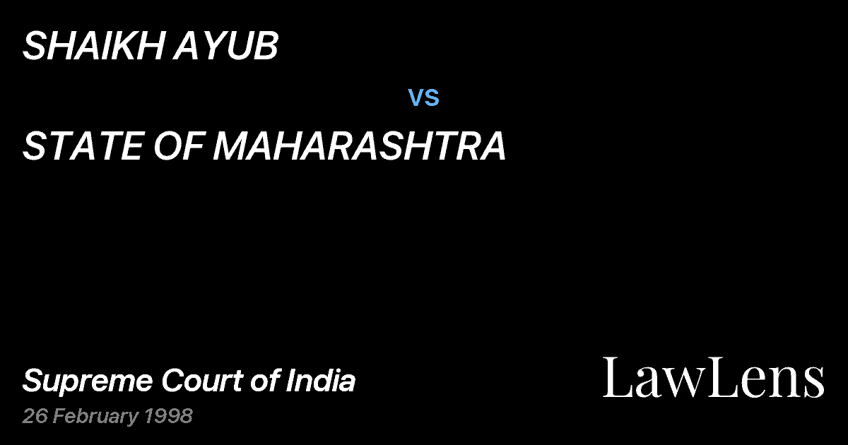 Preview image for SHAIKH AYUB vs. STATE OF MAHARASHTRA