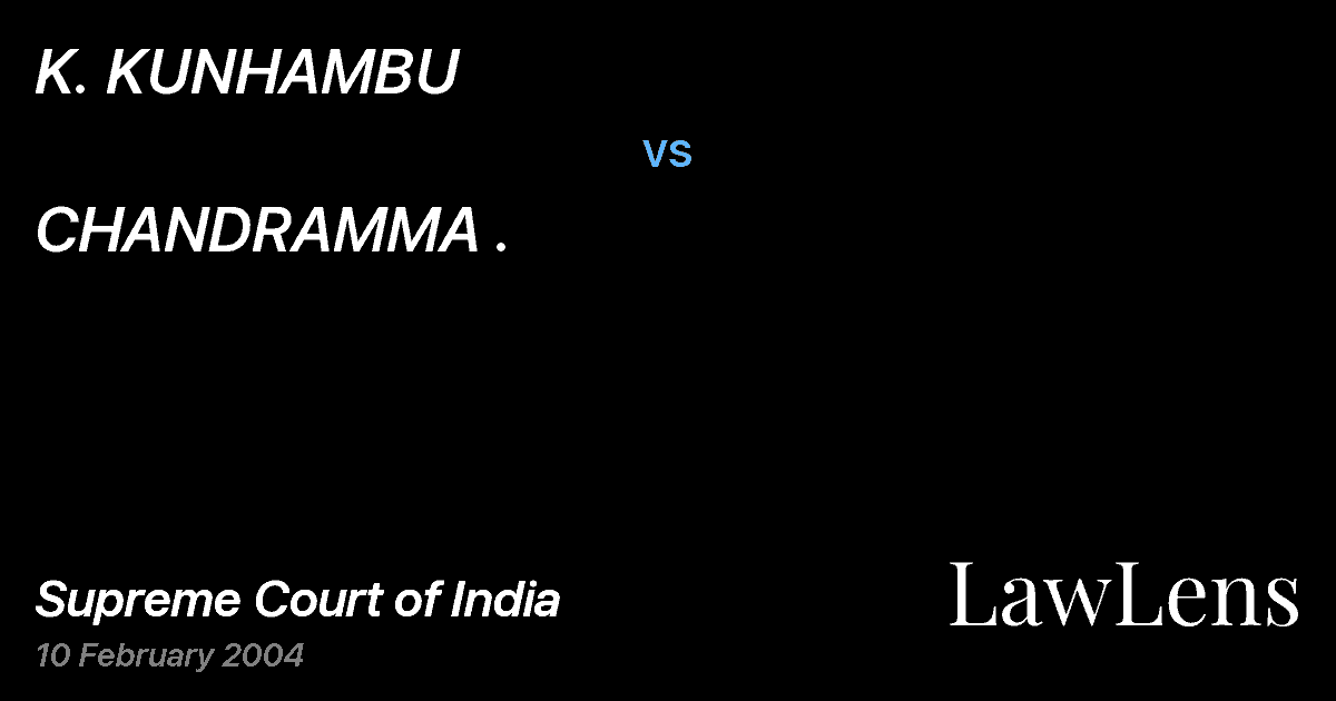 Preview image for K. KUNHAMBU vs. CHANDRAMMA .