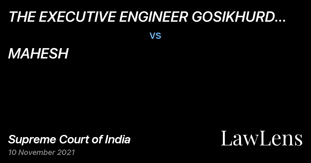 Preview image for THE EXECUTIVE ENGINEER GOSIKHURD PROJECT AMBADI (BHANDARA) vs. MAHESH