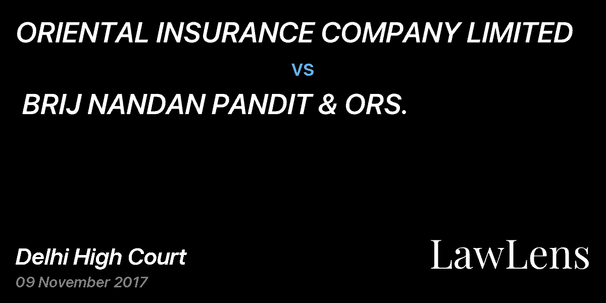 Preview image for ORIENTAL INSURANCE COMPANY LIMITED  vs.  BRIJ NANDAN PANDIT & ORS.
