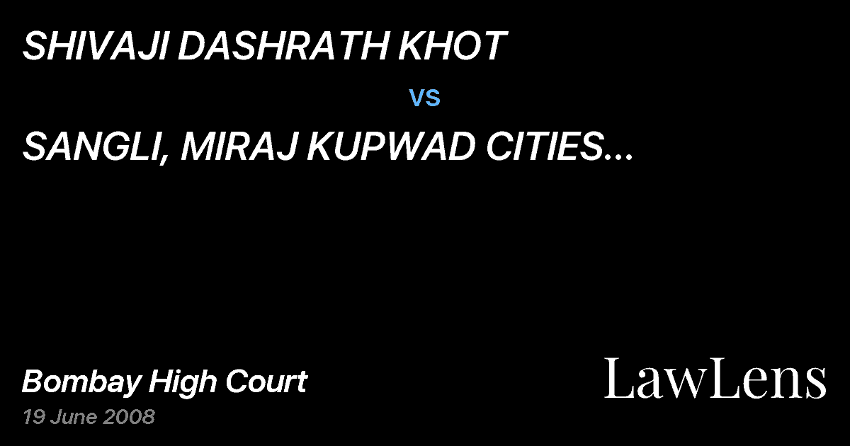 Preview image for SHIVAJI DASHRATH KHOT  vs.  SANGLI, MIRAJ KUPWAD CITIES MUNICIPAL COR. & ORS.