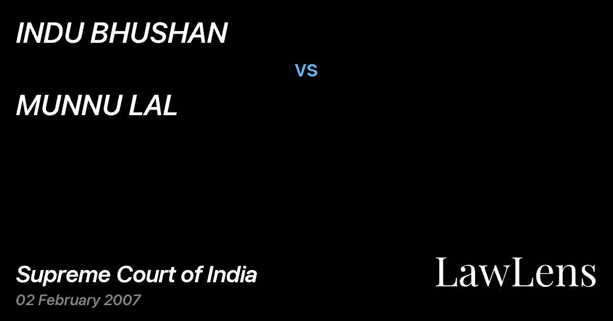 Preview image for INDU BHUSHAN vs. MUNNU LAL