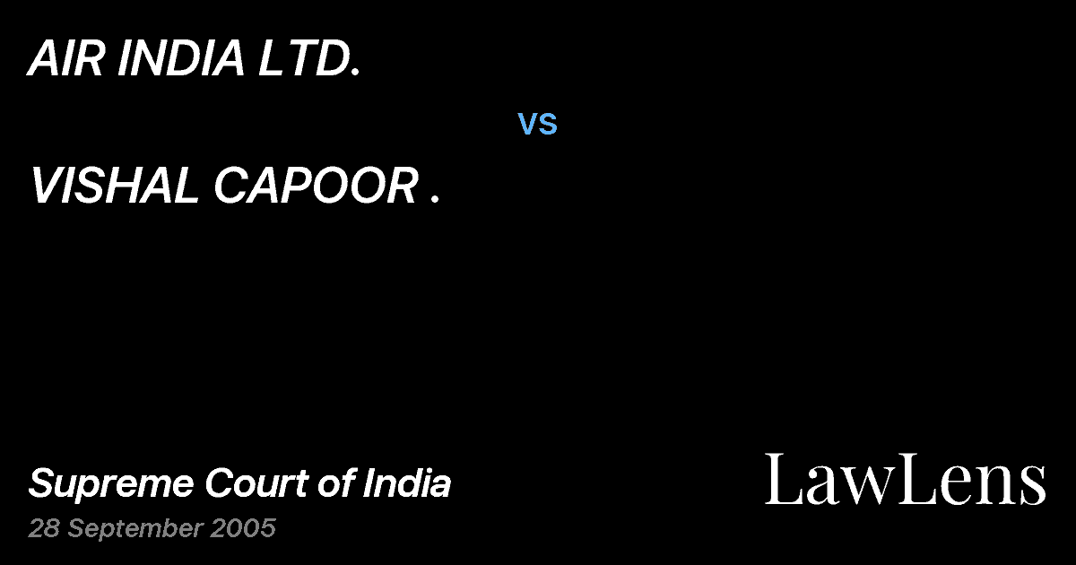 Preview image for AIR INDIA LTD. vs. VISHAL CAPOOR .