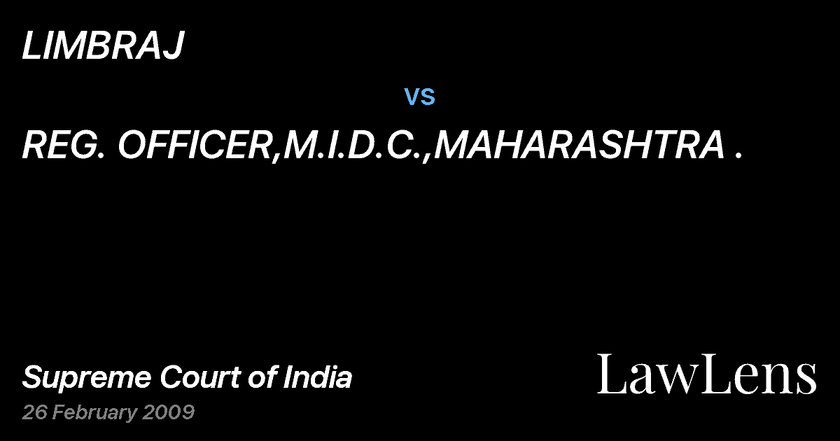 Preview image for LIMBRAJ vs. REG. OFFICER,M.I.D.C.,MAHARASHTRA .