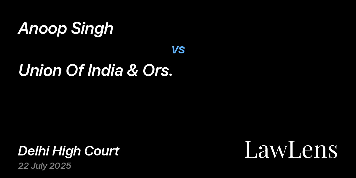 Preview image for Anoop Singh vs. Union Of India & Ors.
