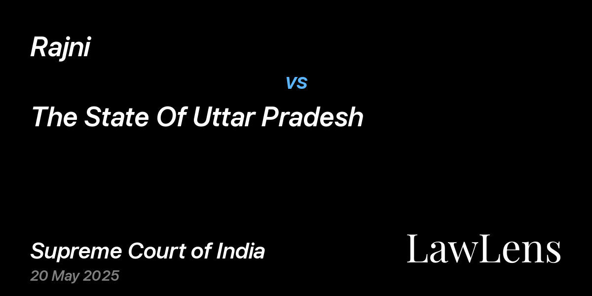 Preview image for Rajni vs. The State Of Uttar Pradesh