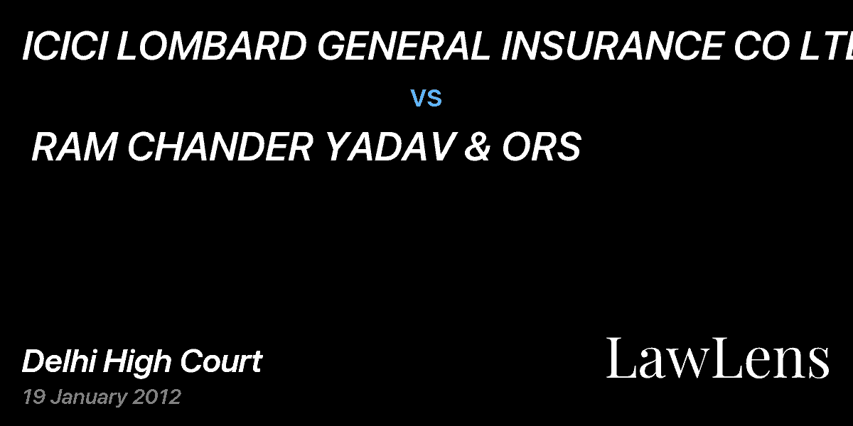 Preview image for ICICI LOMBARD GENERAL INSURANCE CO LTD  vs.  RAM CHANDER YADAV & ORS