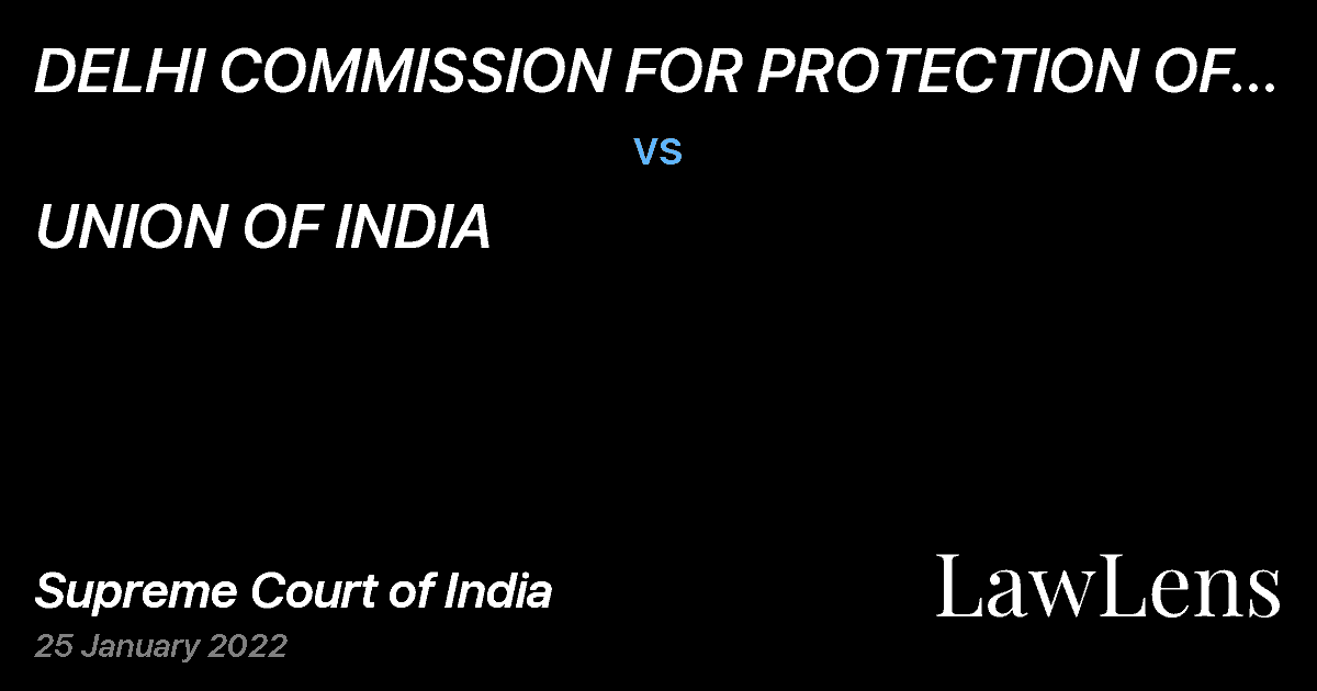 Preview image for DELHI COMMISSION FOR PROTECTION OF CHILD RIGHTS vs. UNION OF INDIA