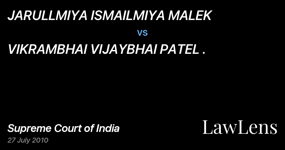 Preview image for JARULLMIYA ISMAILMIYA MALEK vs. VIKRAMBHAI VIJAYBHAI PATEL .