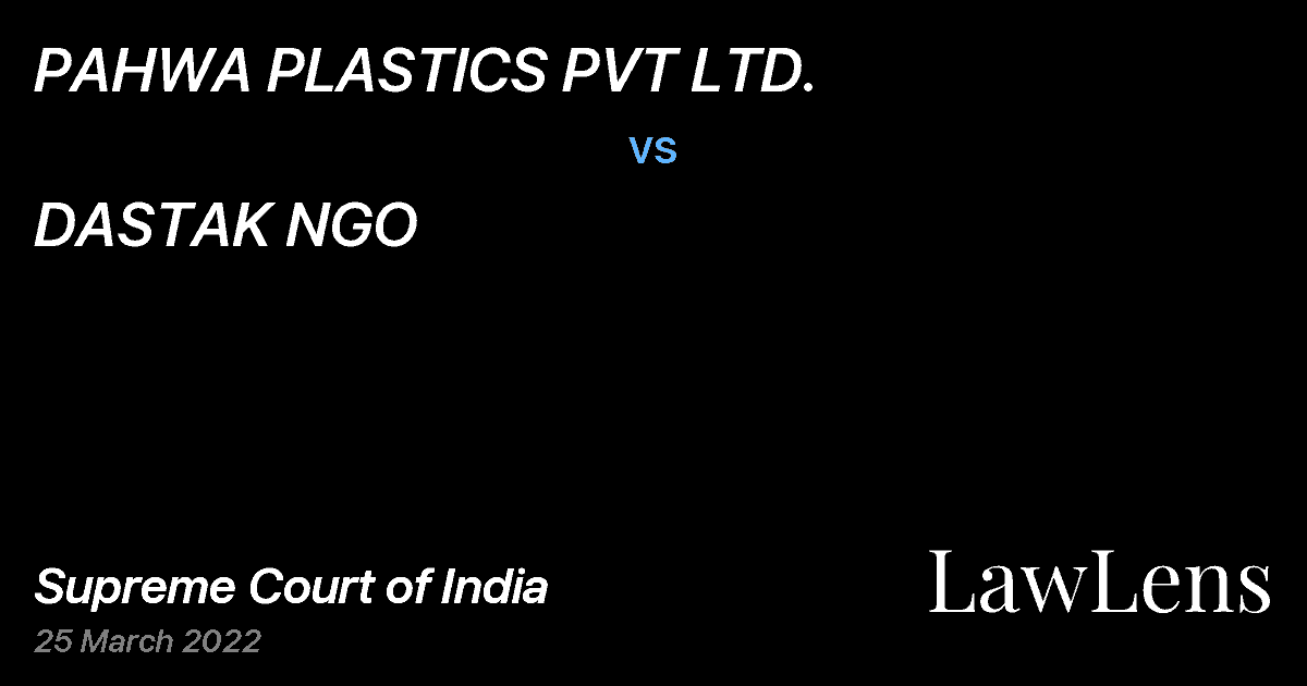 Preview image for PAHWA PLASTICS PVT LTD. vs. DASTAK NGO