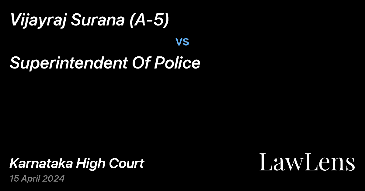 Preview image for Superintendent Of Police vs. Vijayraj Surana (A-5)