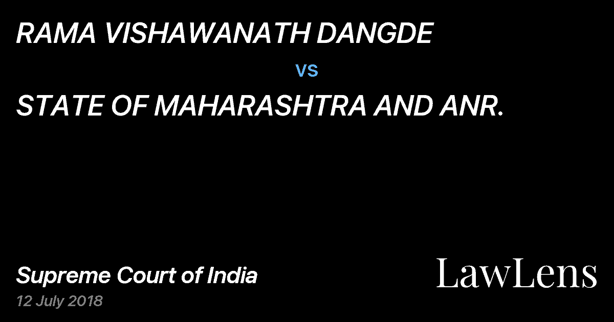 Preview image for RAMA VISHAWANATH DANGDE vs. STATE OF MAHARASHTRA AND ANR.
