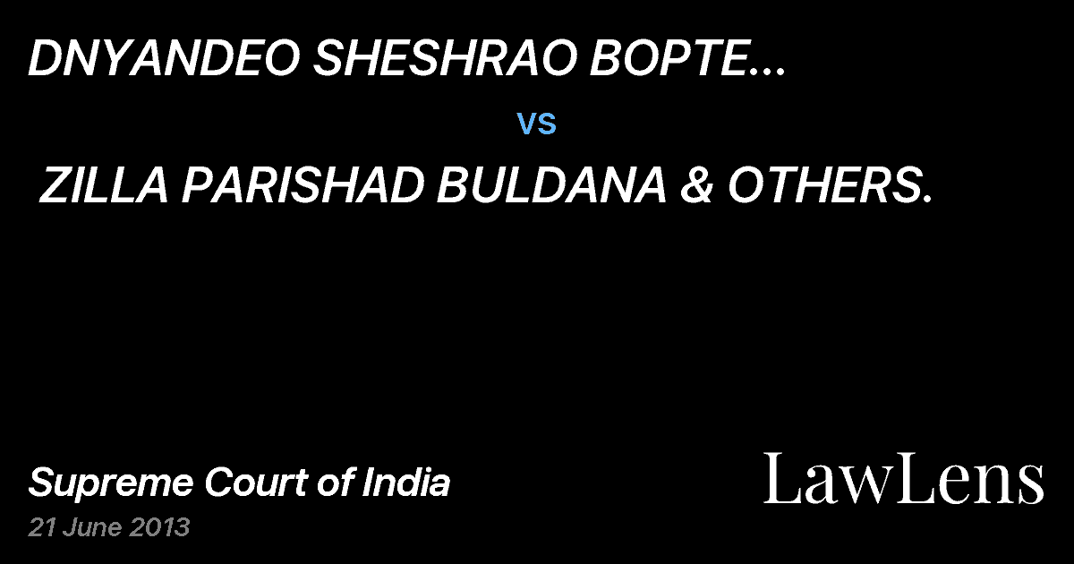 Preview image for DNYANDEO SHESHRAO BOPTE...  vs.  ZILLA PARISHAD BULDANA & OTHERS.