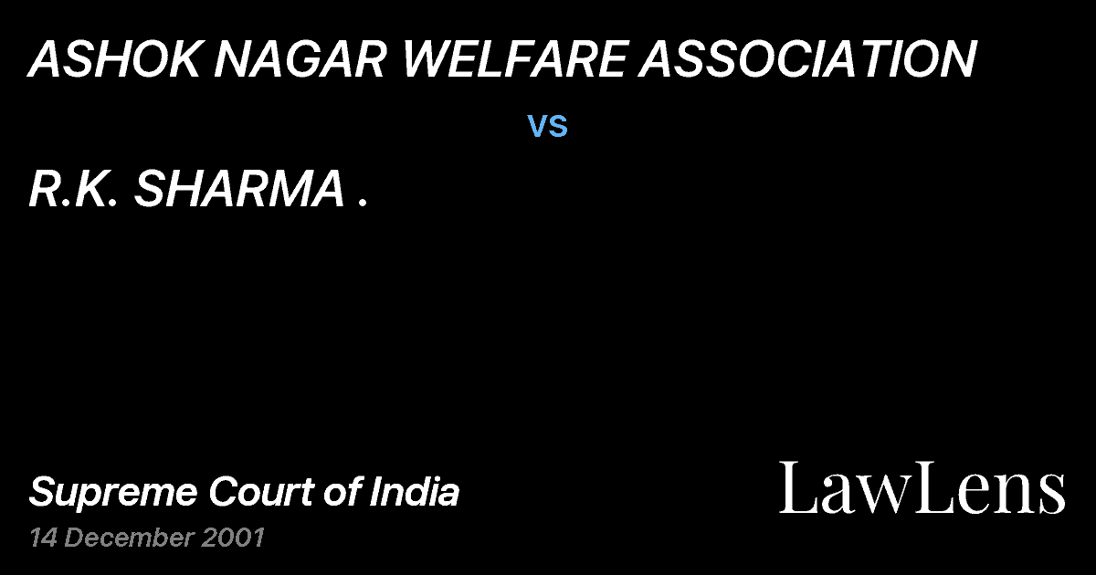 Preview image for ASHOK NAGAR WELFARE ASSOCIATION vs. R.K. SHARMA .