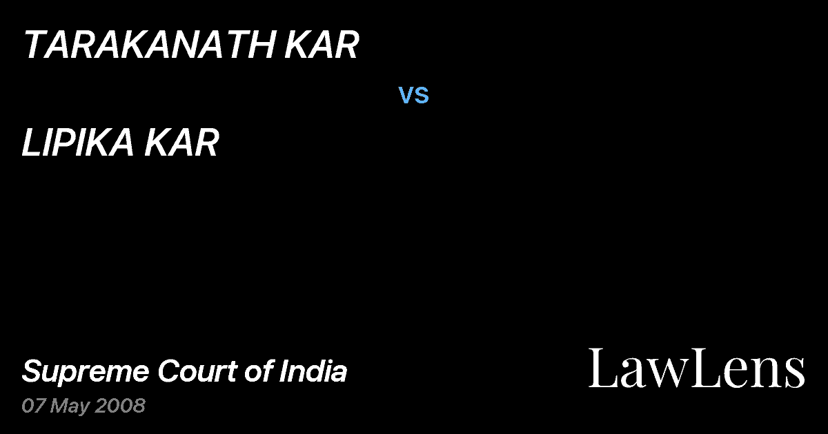Preview image for TARAKANATH KAR vs. LIPIKA KAR