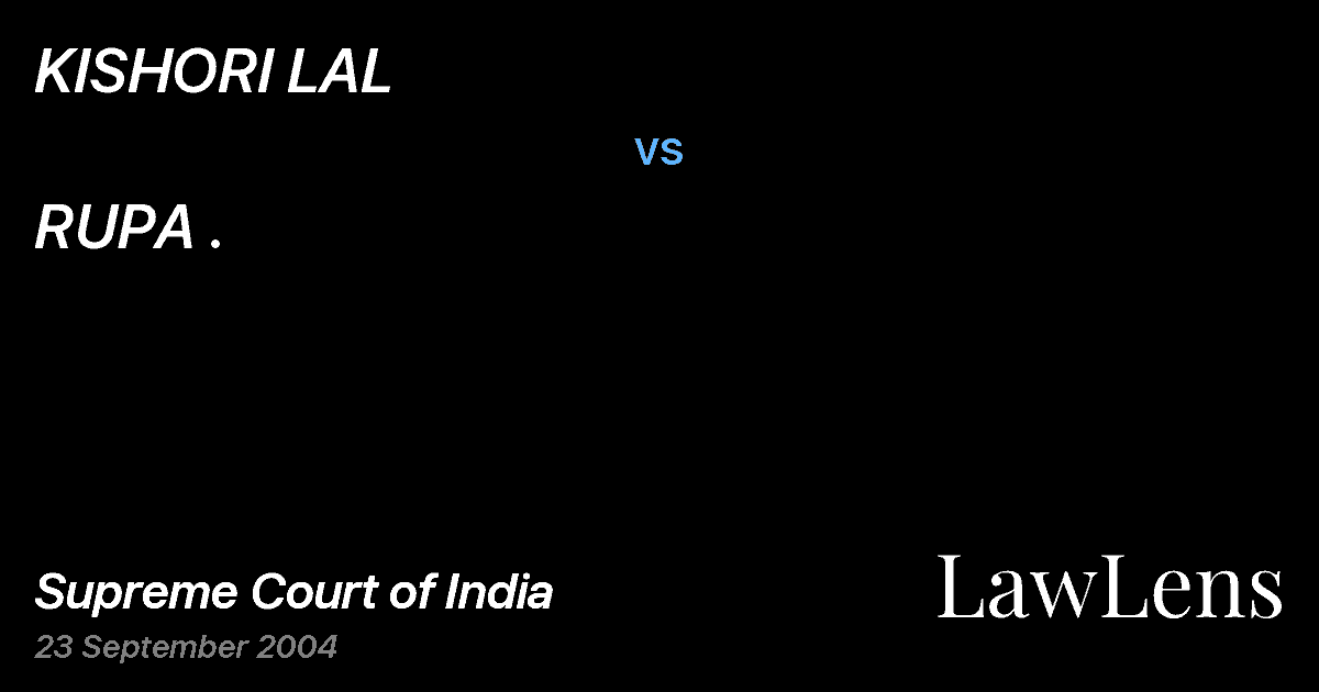 Preview image for KISHORI LAL vs. RUPA .