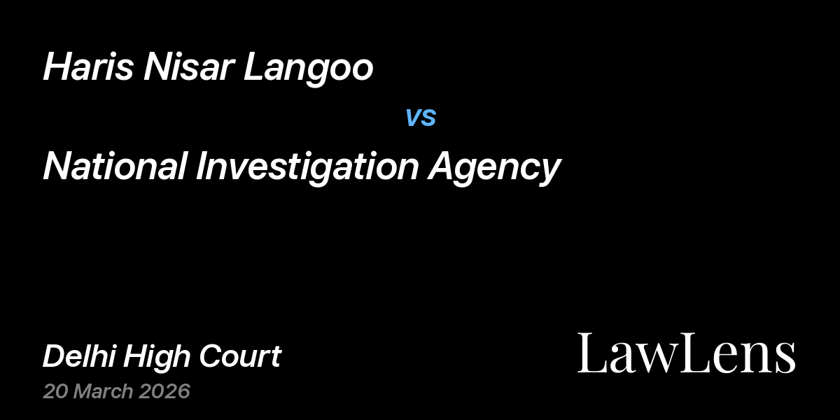 Preview image for Haris Nisar Langoo vs. National Investigation Agency