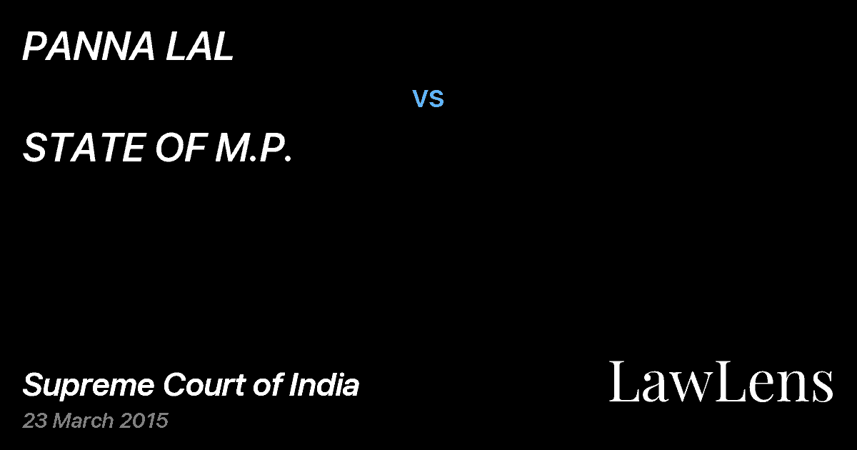 Preview image for PANNA LAL vs. STATE OF M.P.