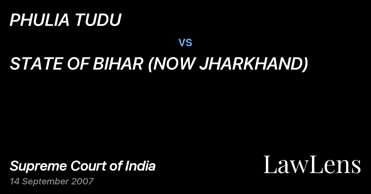 Preview image for PHULIA TUDU vs. STATE OF BIHAR (NOW JHARKHAND)