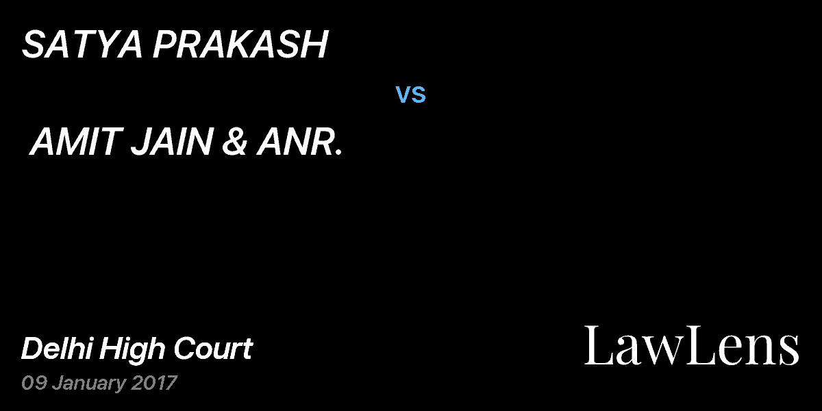 Preview image for SATYA PRAKASH  vs.  AMIT JAIN & ANR.