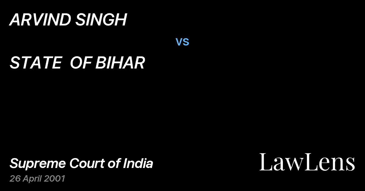 Preview image for ARVIND SINGH vs. STATE  OF BIHAR