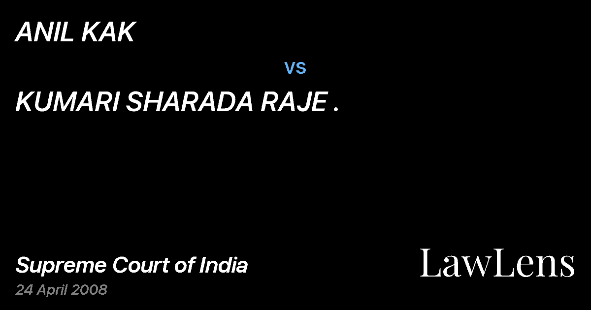 Preview image for ANIL KAK vs. KUMARI SHARADA RAJE .
