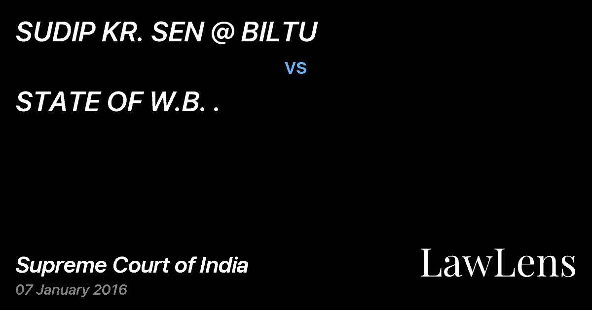 Preview image for SUDIP KR. SEN @ BILTU vs. STATE OF W.B. .