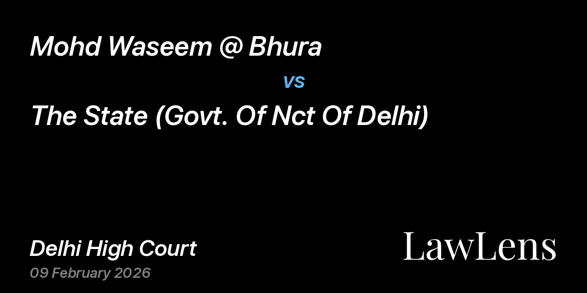 Preview image for Mohd Waseem @ Bhura vs. The State (Govt. Of Nct Of Delhi)