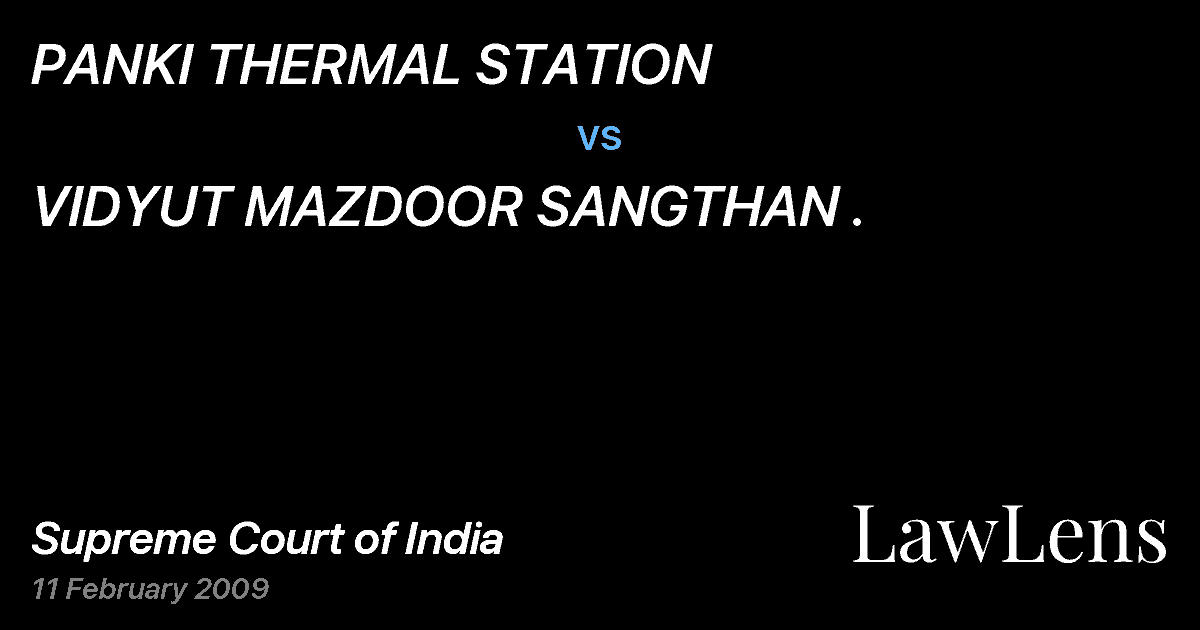 Preview image for PANKI THERMAL STATION vs. VIDYUT MAZDOOR SANGTHAN .