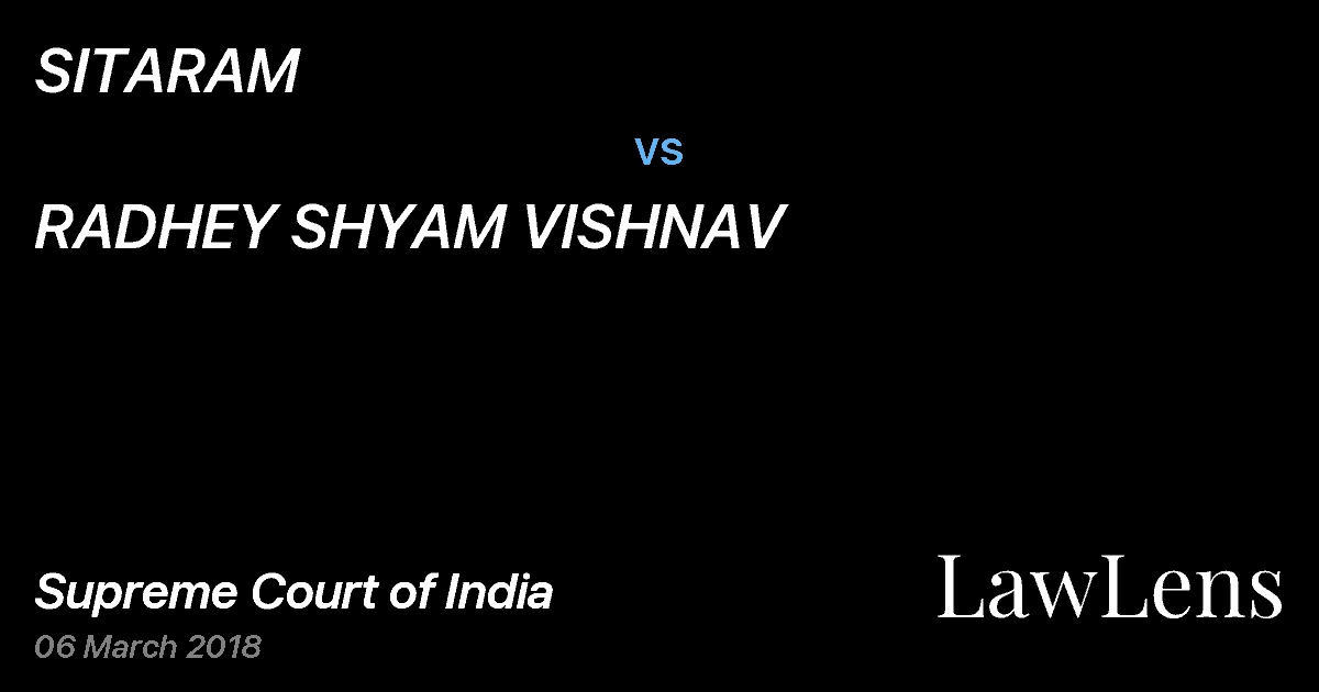 Preview image for SITARAM vs. RADHEY SHYAM VISHNAV