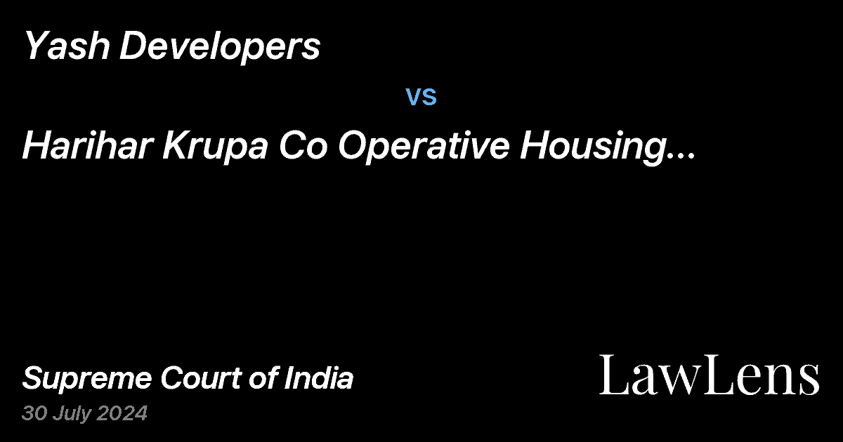 Preview image for Yash Developers vs. Harihar Krupa Co Operative Housing Society Ltd.