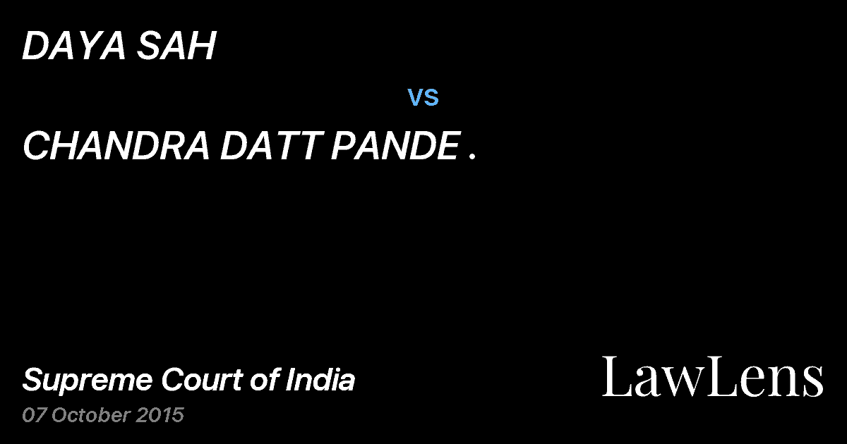 Preview image for DAYA SAH vs. CHANDRA DATT PANDE .