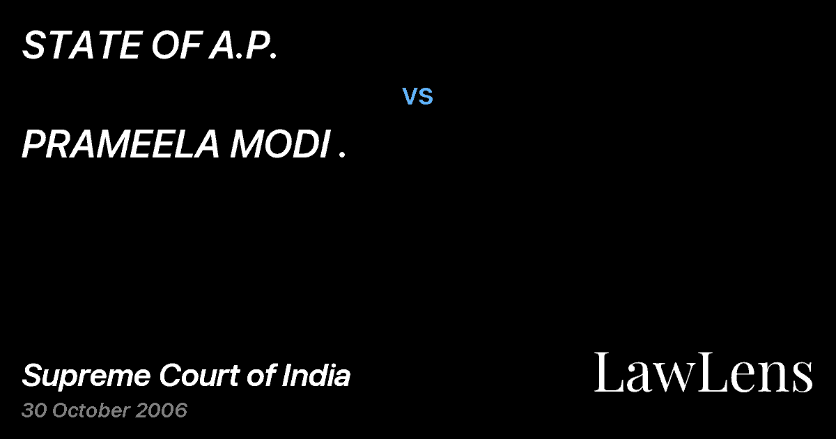 Preview image for STATE OF A.P. vs. PRAMEELA MODI .