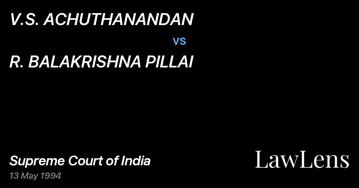 Preview image for V.S. ACHUTHANANDAN vs. R. BALAKRISHNA PILLAI