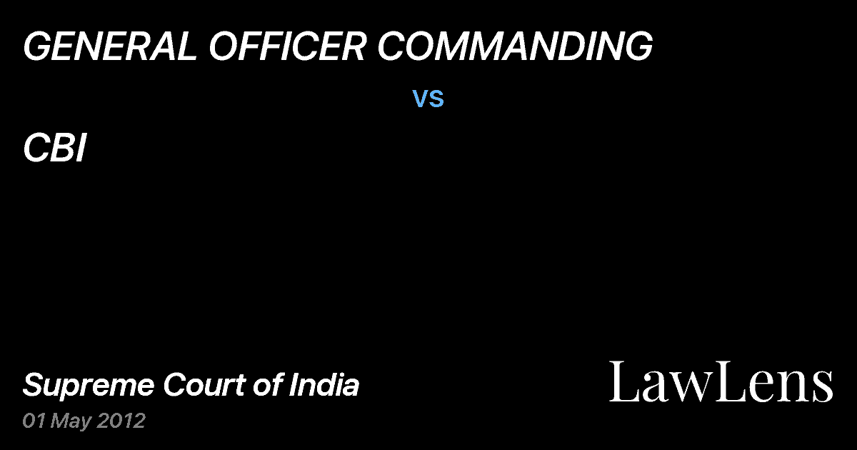 Preview image for GENERAL OFFICER COMMANDING vs. CBI