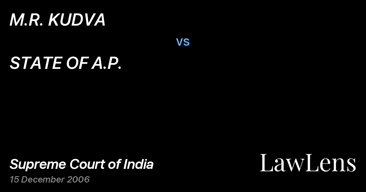 Preview image for M.R. KUDVA vs. STATE OF A.P.