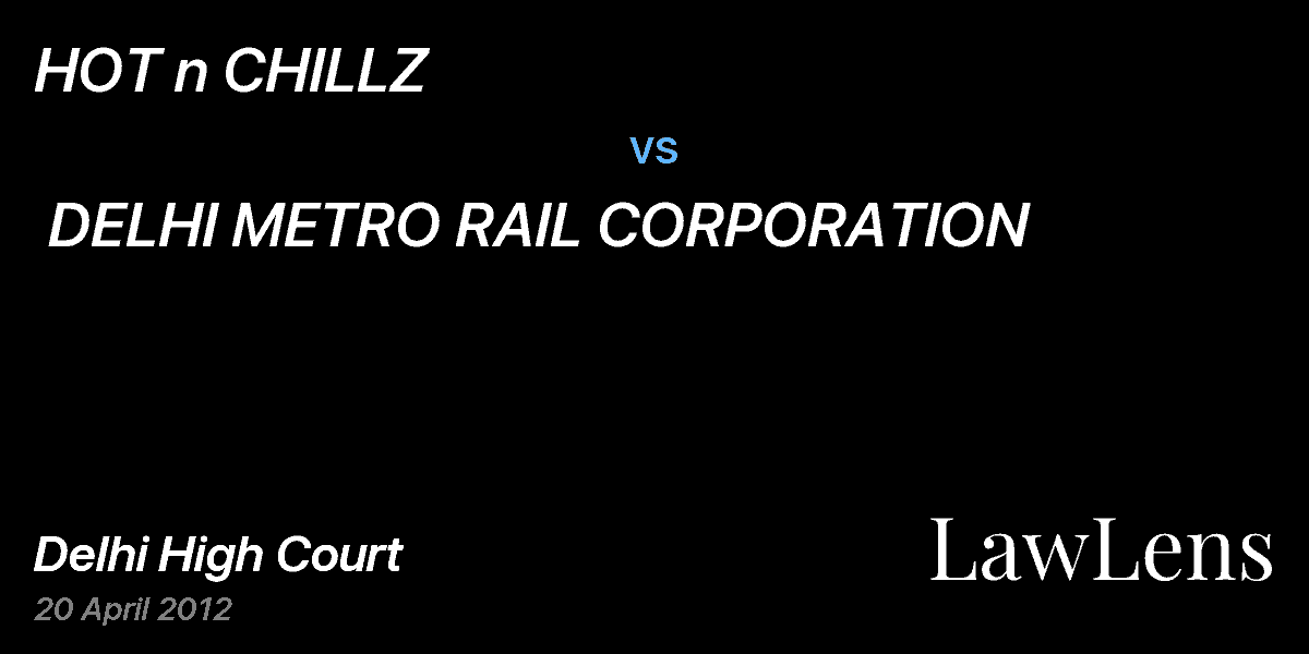 Preview image for HOT ¿¿¿n¿¿¿ CHILLZ vs. DELHI METRO RAIL CORPORATION