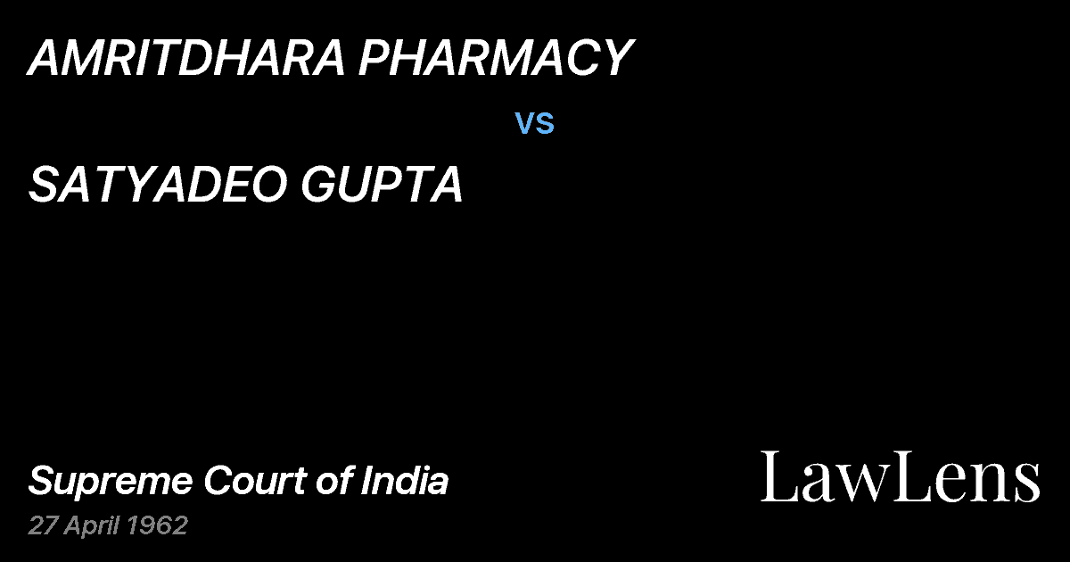 Preview image for AMRITDHARA PHARMACY vs. SATYADEO GUPTA