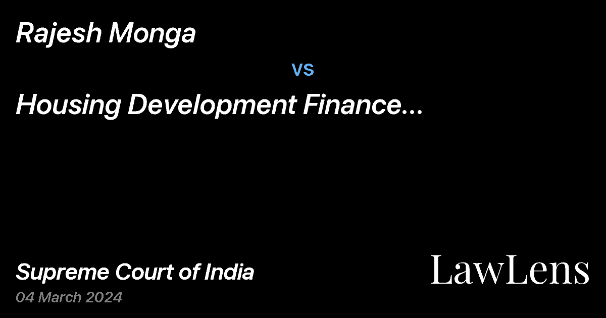 Preview image for Rajesh Monga vs. Housing Development Finance Corporation Limited