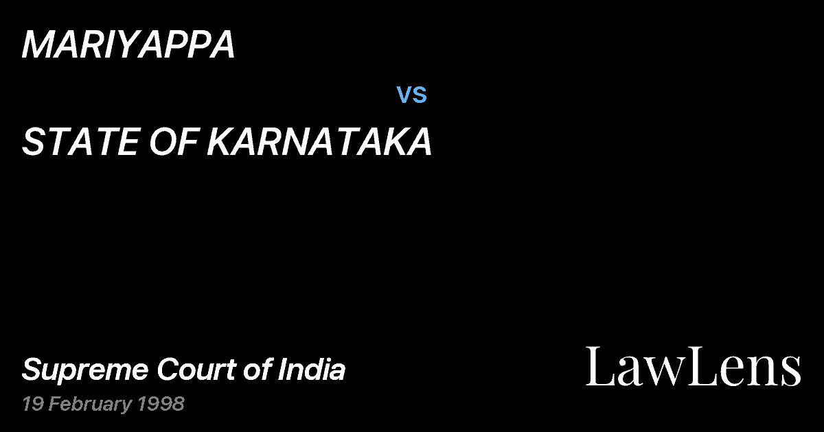 Preview image for MARIYAPPA vs. STATE OF KARNATAKA