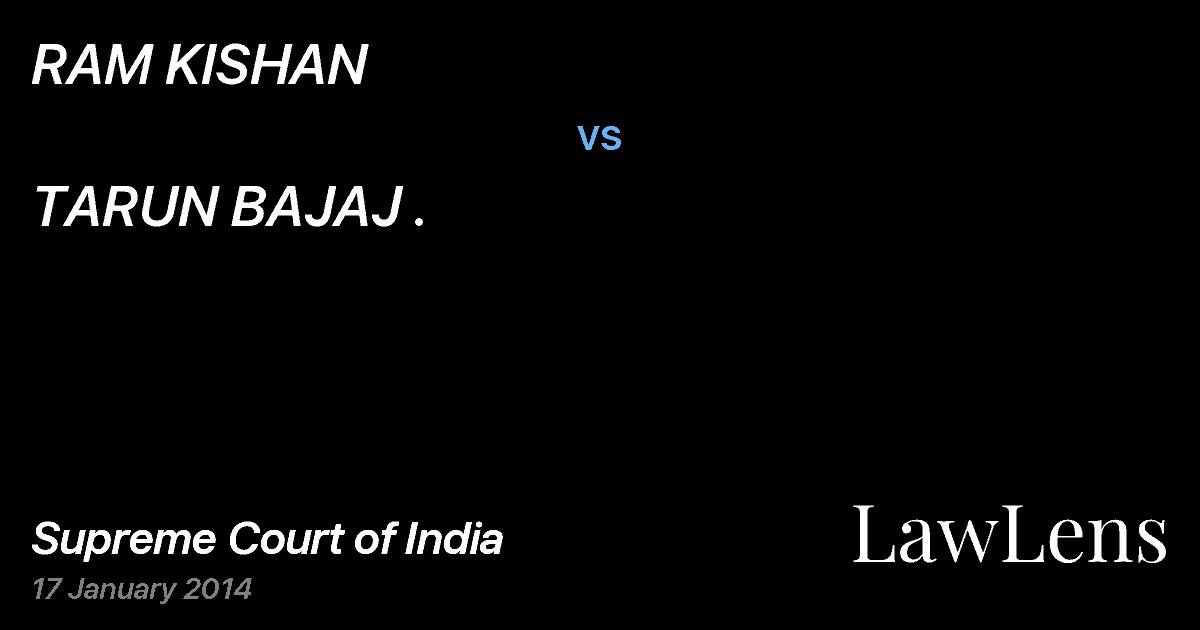 Preview image for RAM KISHAN vs. TARUN BAJAJ .