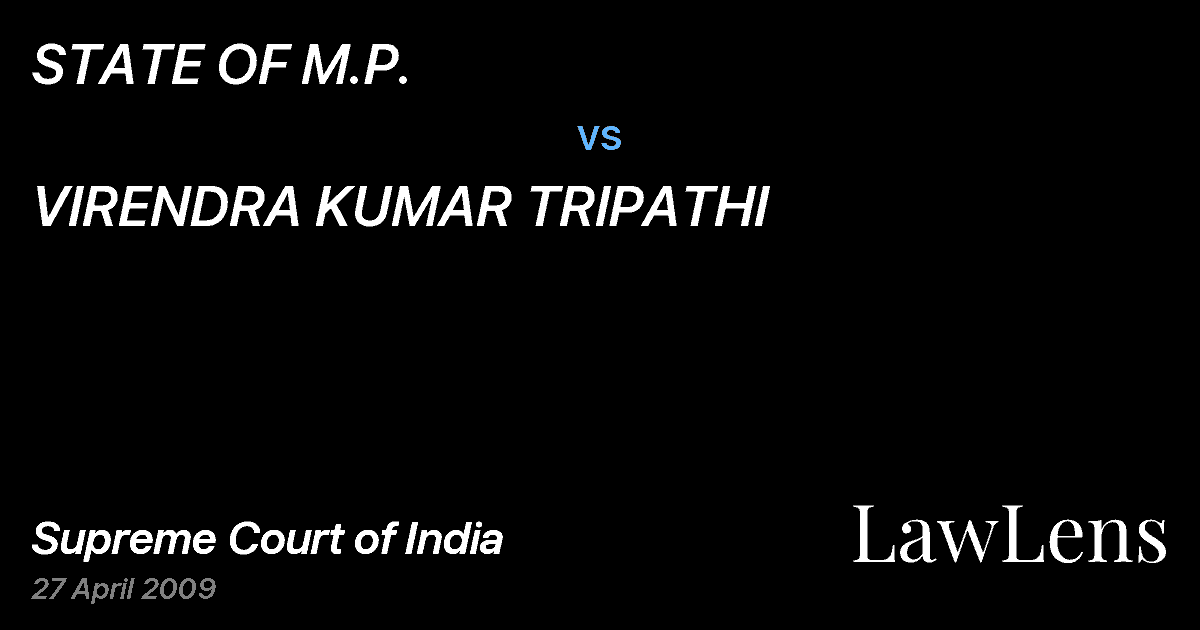 Preview image for STATE OF M.P. vs. VIRENDRA KUMAR TRIPATHI