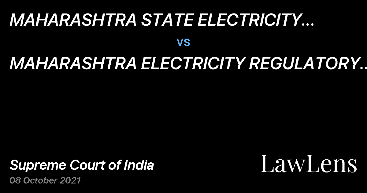 Preview image for MAHARASHTRA STATE ELECTRICITY DISTRIBUTION COMPANY LIMITED vs. MAHARASHTRA ELECTRICITY REGULATORY COMMISSION