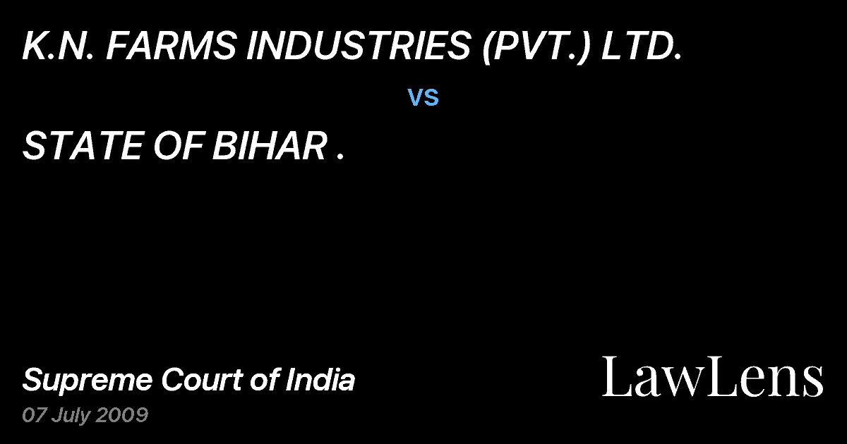 Preview image for K.N. FARMS INDUSTRIES (PVT.) LTD. vs. STATE OF BIHAR .