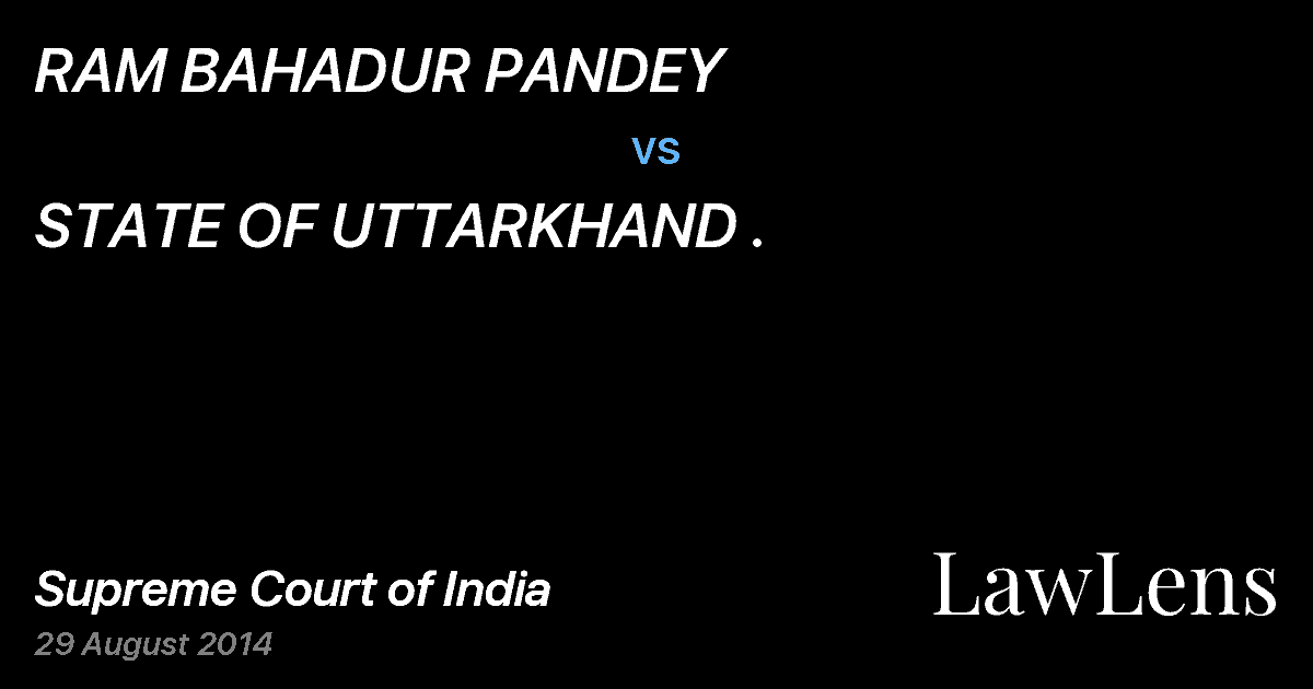 Preview image for RAM BAHADUR PANDEY vs. STATE OF UTTARKHAND .