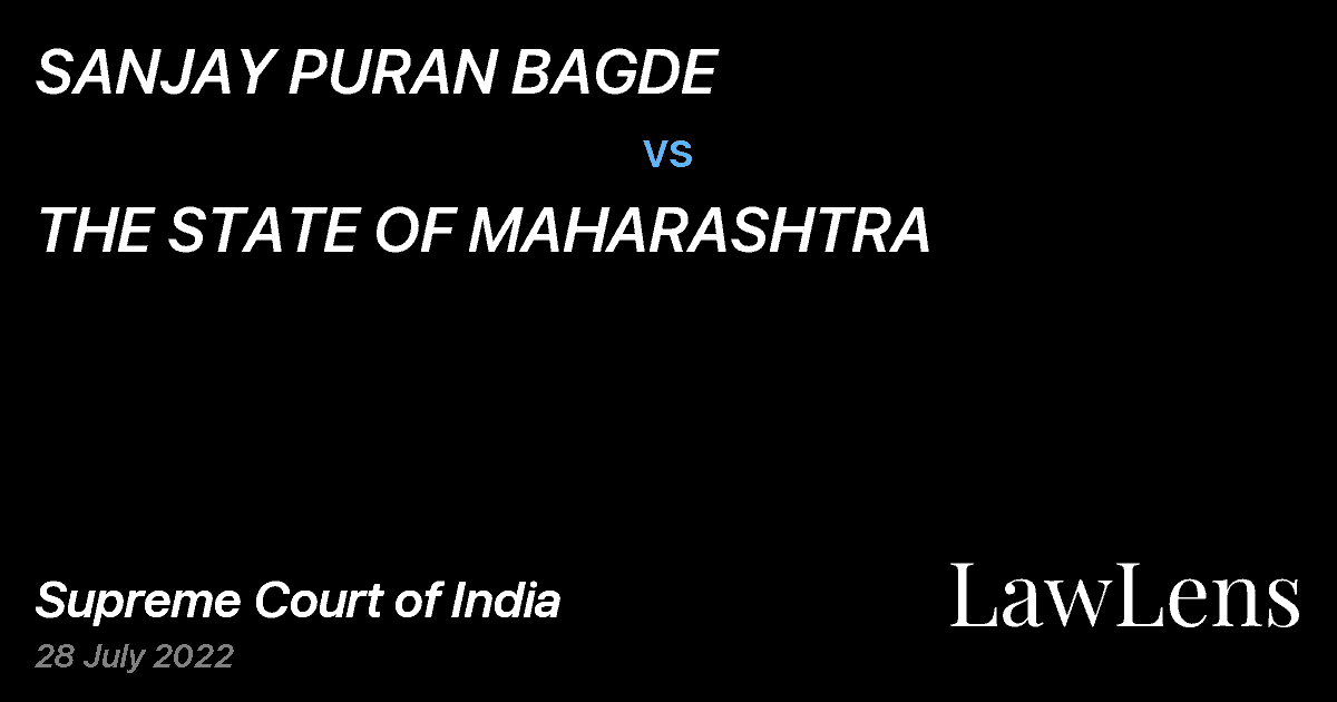 Preview image for SANJAY PURAN BAGDE vs. THE STATE OF MAHARASHTRA