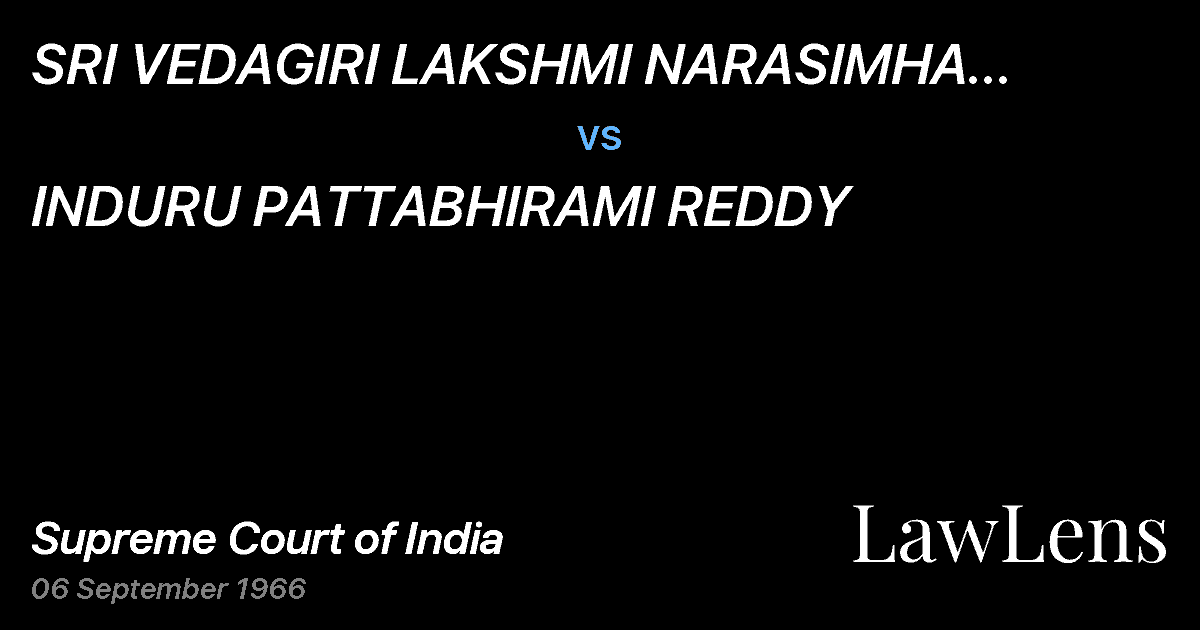 Preview image for SRI VEDAGIRI LAKSHMI NARASIMHA SWAMI TEMPLE vs. INDURU PATTABHIRAMI REDDY