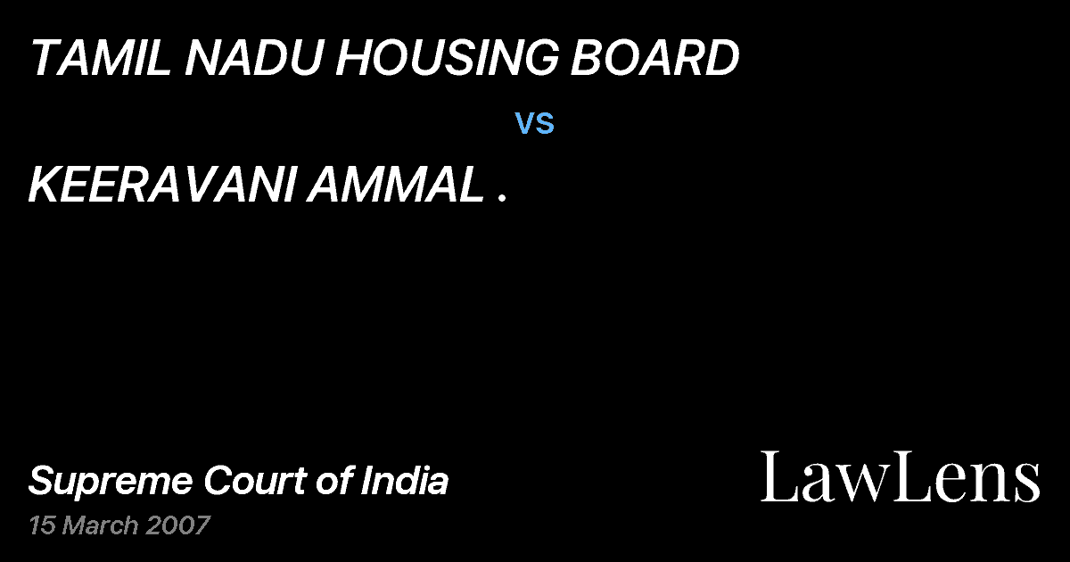 Preview image for TAMIL NADU HOUSING BOARD vs. KEERAVANI AMMAL .
